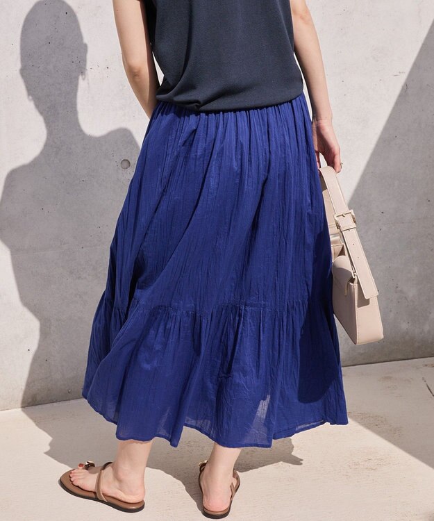 AMERICAN HOLIC ボイルクリンクルティアードスカート Blue