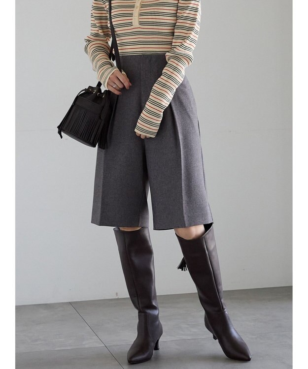 Te chichi フロントタックハーフパンツ《2025Autumn catalog vol.2 item》 グレー