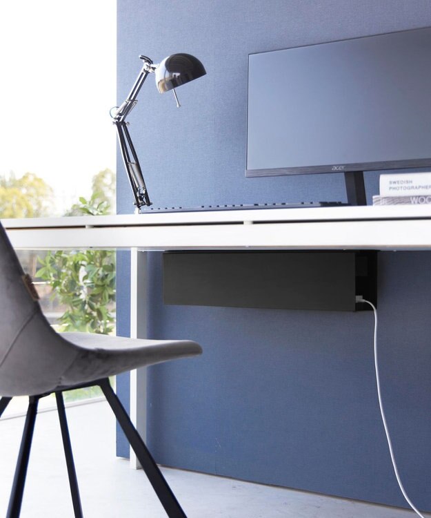 tower デスク下天板ケーブルラック タワー ロング ブラック ブラック