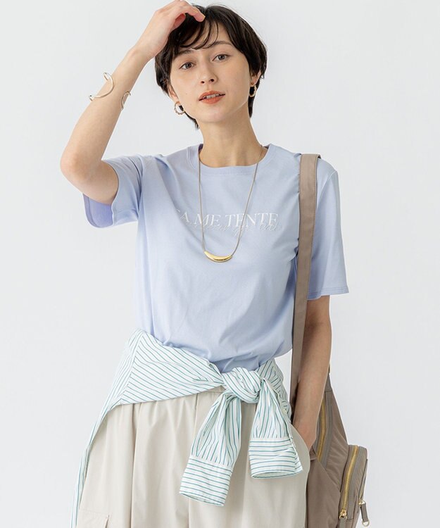 23区 S 【洗える】CA ME TENTE ロゴ TEE サックスブルー系