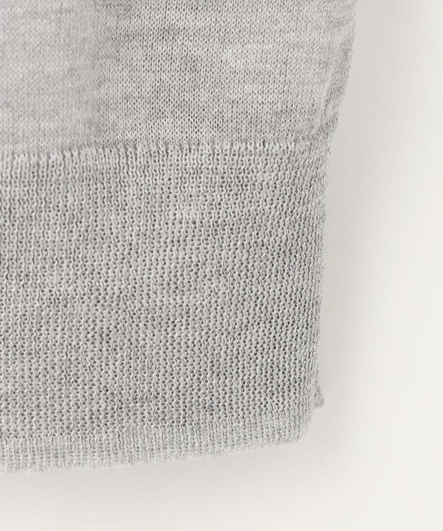 自由区 【ワコールコラボ】【洗える】シアーボーダー ニット グレー