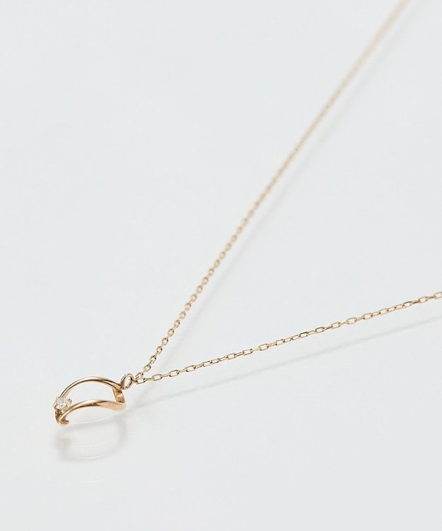 Phoebe 【K10】リーフィーダイヤモンドネックレス/全長:40cm ゴールド