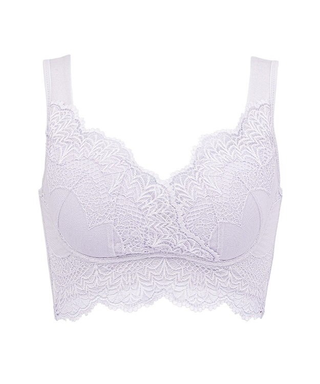 BRADELIS New York 【BRADELIS Me / ノンワイヤー・バストアップ】レーシィオールインワンブラ 日中も就寝時も快適に補正するブラ ライラック