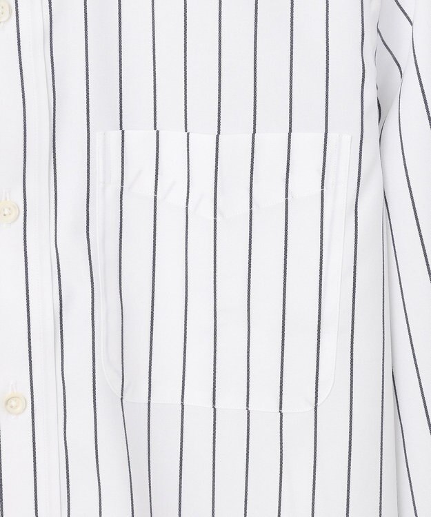 J.PRESS MEN 【WEB・一部店舗限定】【PREMIUM PLEATS / 形態安定】スーピマコットンホールドストライプ シャツ / ワイドカラー ネイビー系2