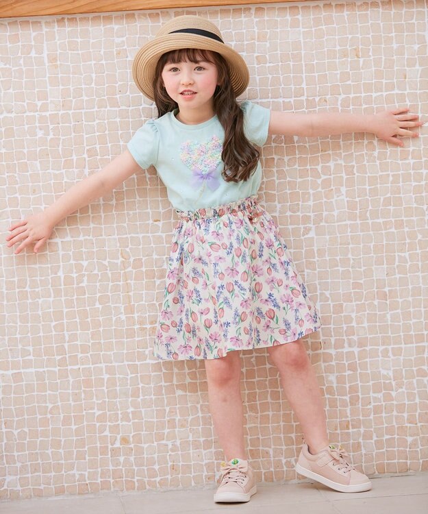 ANY KIDS モシャモシャモチーフ Ｔシャツ エメラルドグリーン×ハート