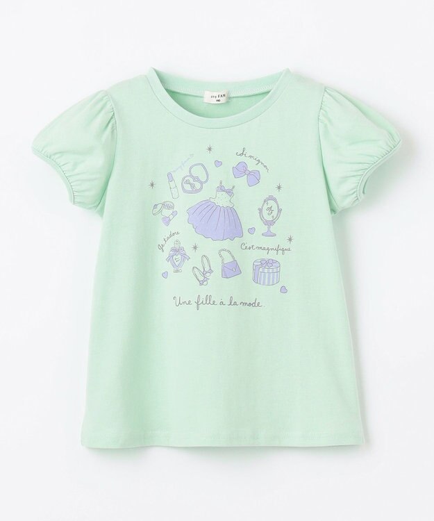 ANY KIDS 【WEB限定】7days プリント 半袖 Tシャツ ミント×コスメ