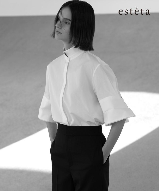 23区 【エステータ】THOMAS MASON ダブルカフス ハーフスリーブシャツ