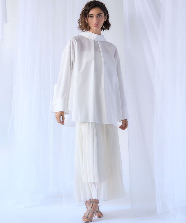 23区 【GOLD LABEL】コットンニドム 2WAYボウタイ ブラウス ホワイト