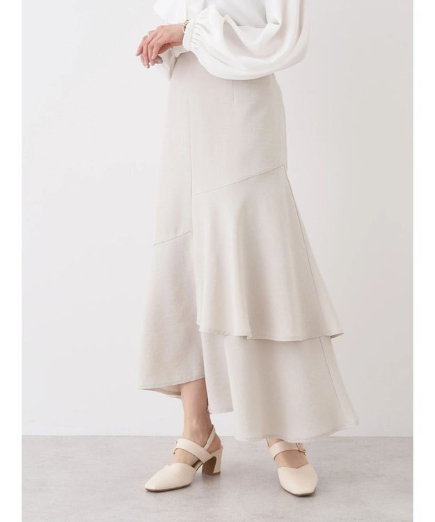 earth music&ecology アシンメトリーイレヘムスカート Beige