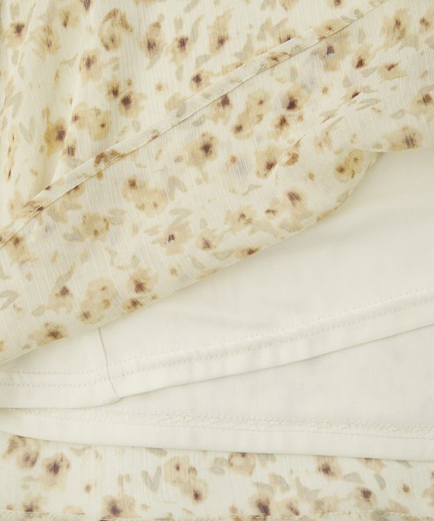 earth music&ecology チョーカー付き楊柳ラッフルブラウス Flower