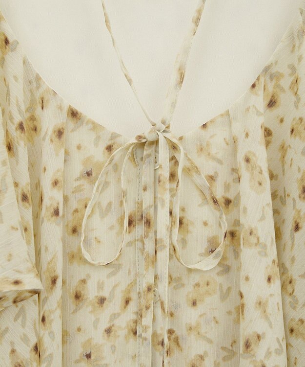 earth music&ecology チョーカー付き楊柳ラッフルブラウス Flower