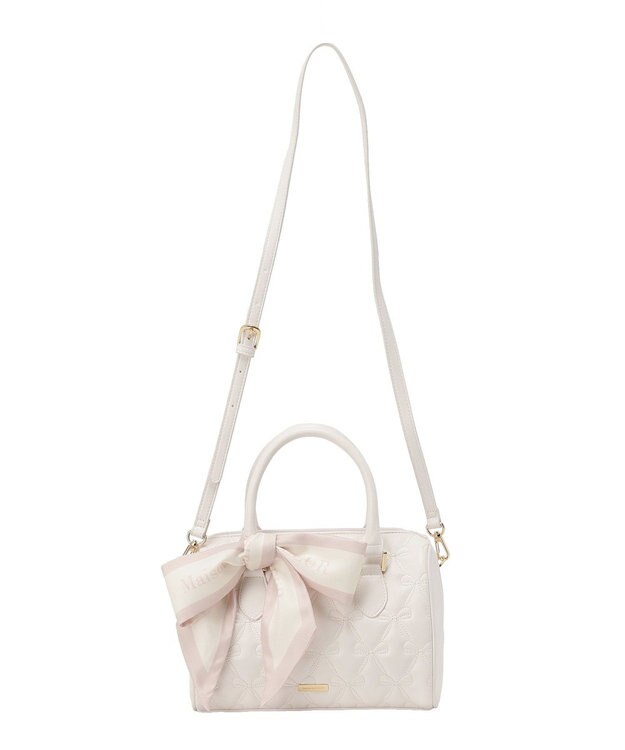 Maison de FLEUR スカーフ付きリボンキルティング2Wayボストン Pink