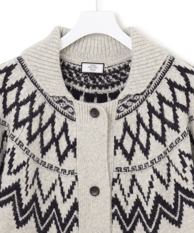 J.PRESS YORK STREET 【UNISEX】FOXMIX ノルディックカウチン ニットカーディガン ライトグレー系5