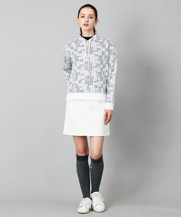 23区GOLF 【WOMEN】【手洗い可】クロスサーモツイル 台形 スカート ホワイト系