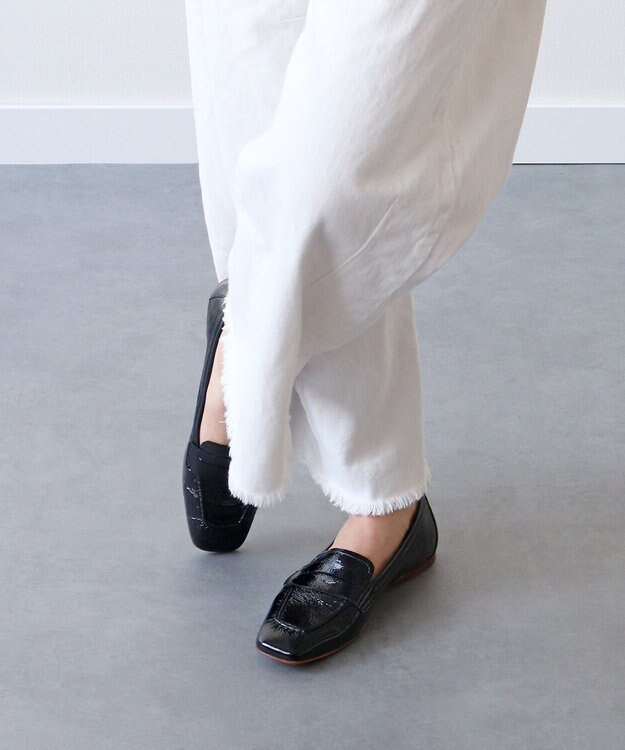 FABIO RUSCONI】スクエアトウサケットフラットローファー / INTER FABIO RUSCONI】スクエアトウサケットフラットローファー / INTER