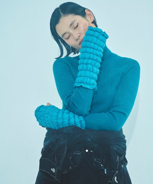 KWD 【日本製】DOWN ARM WARMER グリーンダウン ダウンアームウォーマー ブルー