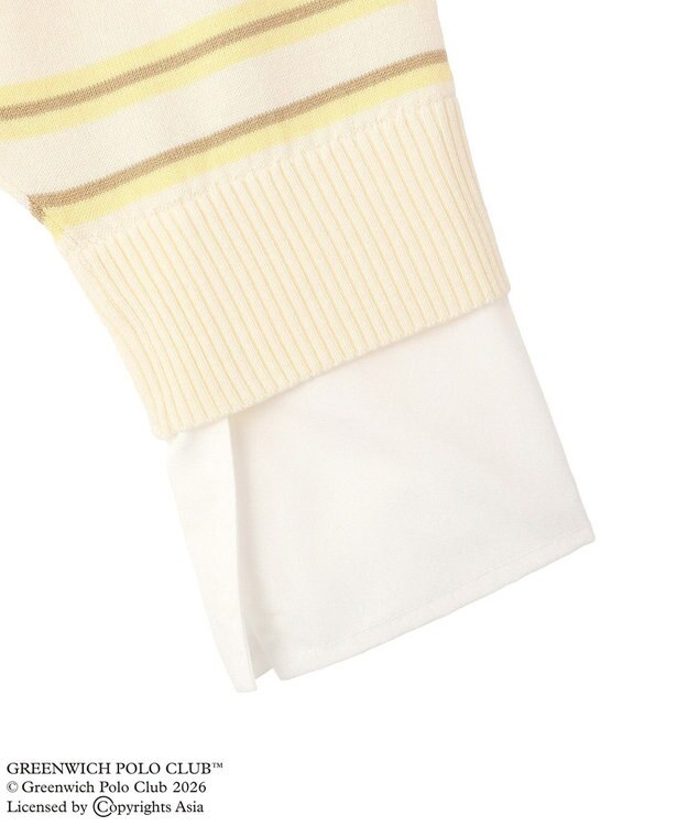 Green Parks GREENWICH POLO CLUB(TM)布帛ドッキングポロニットプルオーバー Yellow
