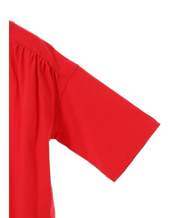 CRAFT STANDARD BOUTIQUE ヴィンテージ風天竺 ショルダーギャザーチュニック Red