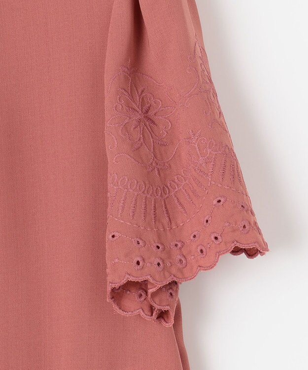 ANY SIS L 【洗える】エンブロイダリーフレアスリーブ ブラウス オレンジ