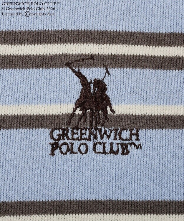 Green Parks GREENWICH POLO CLUB(TM)布帛ドッキングポロニットプルオーバー Sax