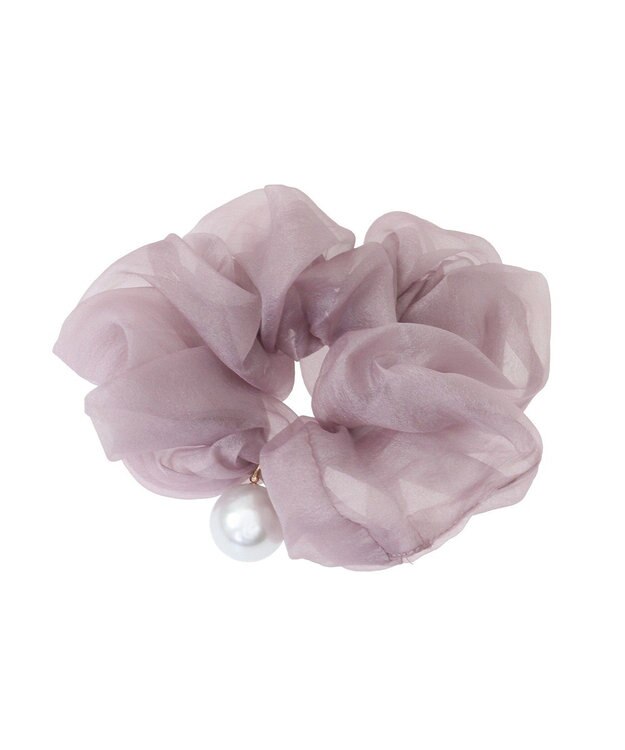 Green Parks ・ＨＡＬＦ　ＴＩＭＥ　大粒パール付きヘアシュシュ Lavender