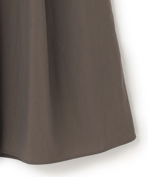 23区 【洗える】マットナイロンタフタ タック スカート ダークブラウン系