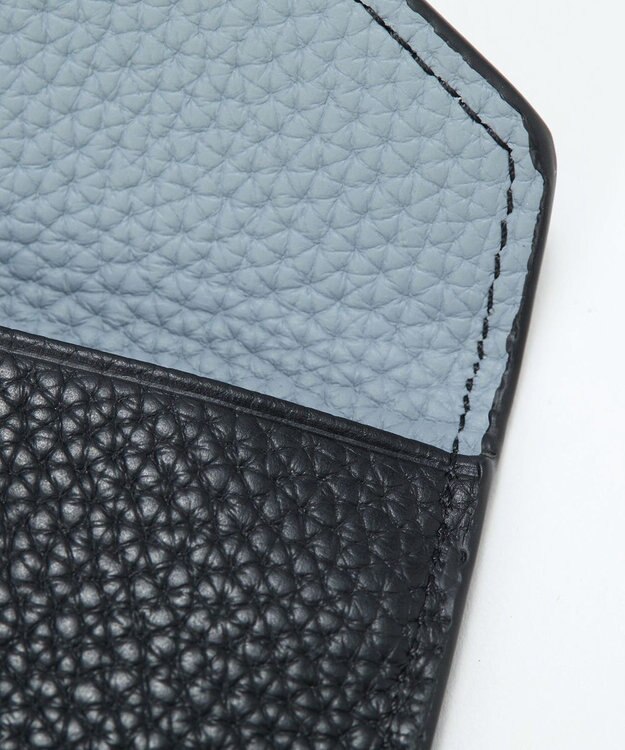 TOPKAPI 【Breath TOPKAPI】DUAL デュアル シュリンクレザー バイカラー フラグメントケース　薄型 / 軽量 ブラック