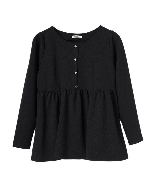 earth music&ecology ペプラムカットプルオーバー Black