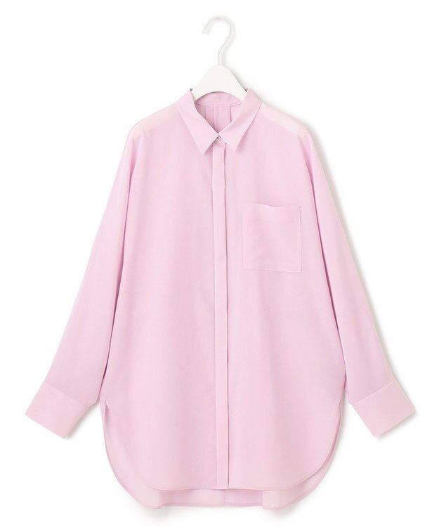 ICB L 【洗える】トリアセコットンシアー ドルマンスリーブシャツ シャーベットピンク系