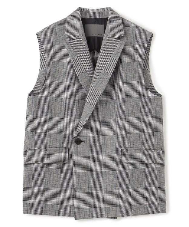 uncrave グレンチェック ジレ グレーチェック