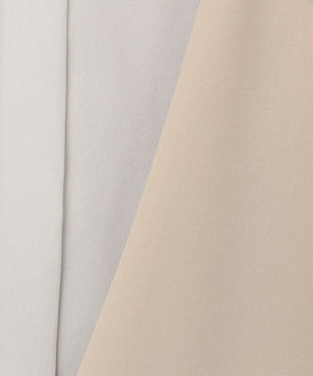 23区 【セットアップ対応】トロピカル2WAYストレッチ Vネック ノーカラー ジレ ベージュ系