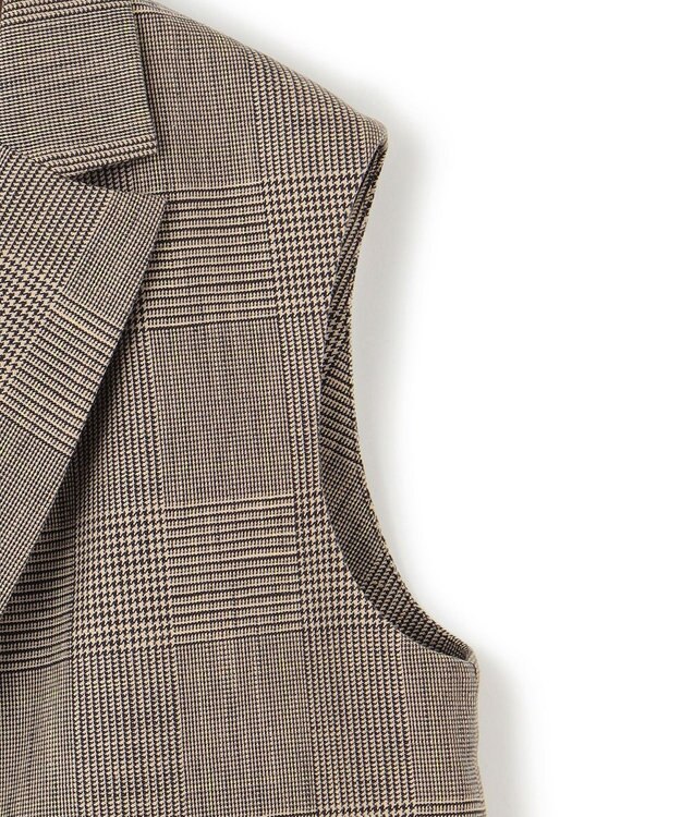 uncrave グレンチェック ジレ ブラウンチェック