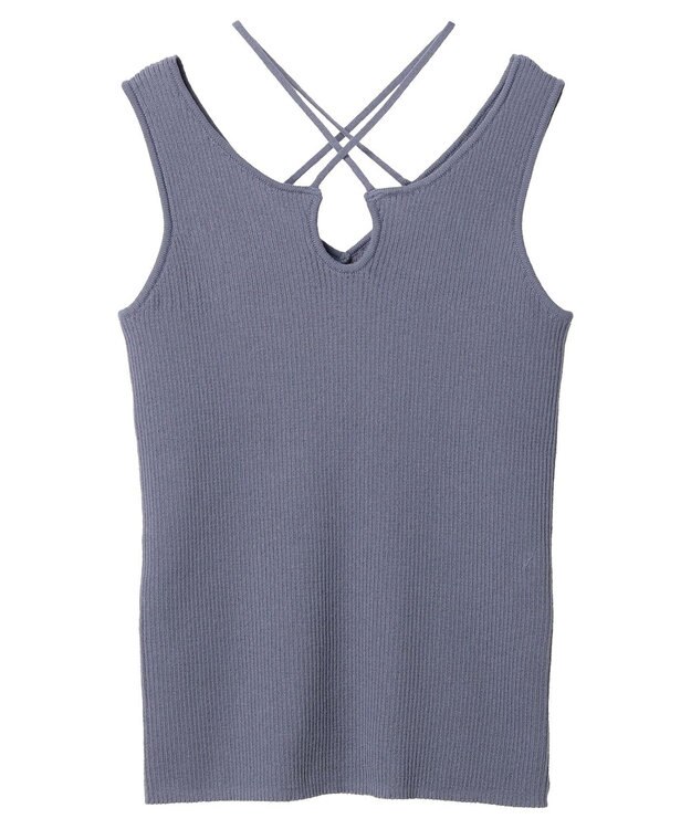 earth music&ecology ＳＥＴ２点ショートカーディガン＋レイヤードタンク Blue