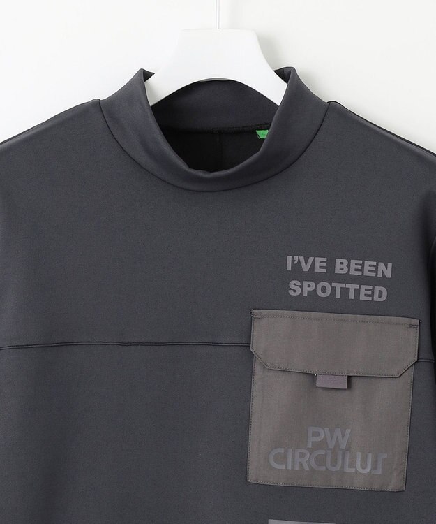 PW CIRCULUS 【MEN】ポケット 長袖 モックネック シャツ グレー系