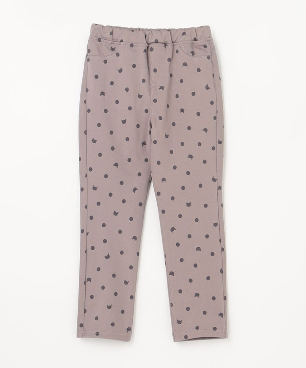 ANY KIDS 総柄 カット パンツ モカ×ネコ