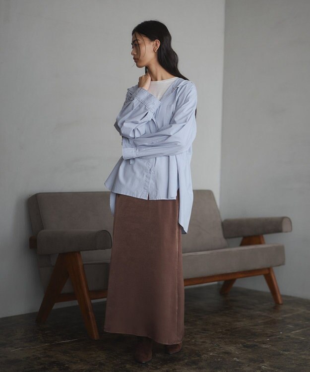 CRAFT STANDARD BOUTIQUE ダルサテンIラインスカート Brown