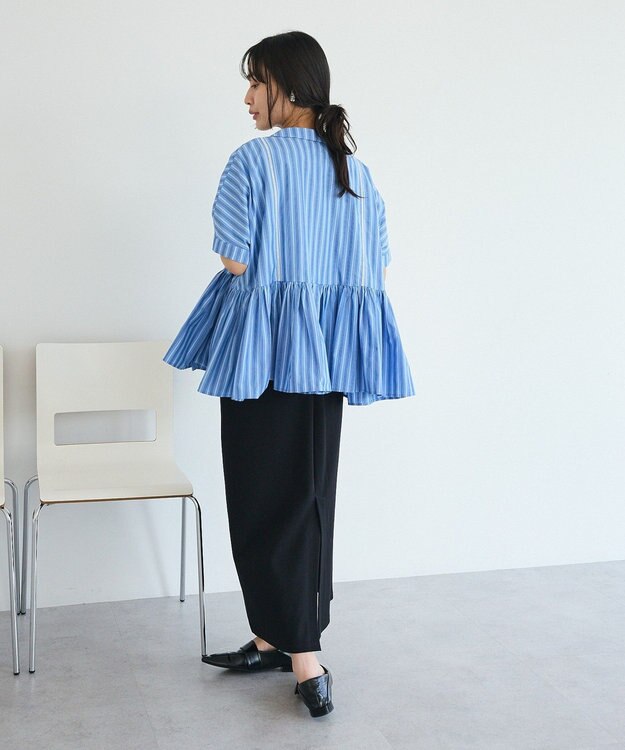 CRAFT STANDARD BOUTIQUE インド製 ペプラムブラウス Stripe