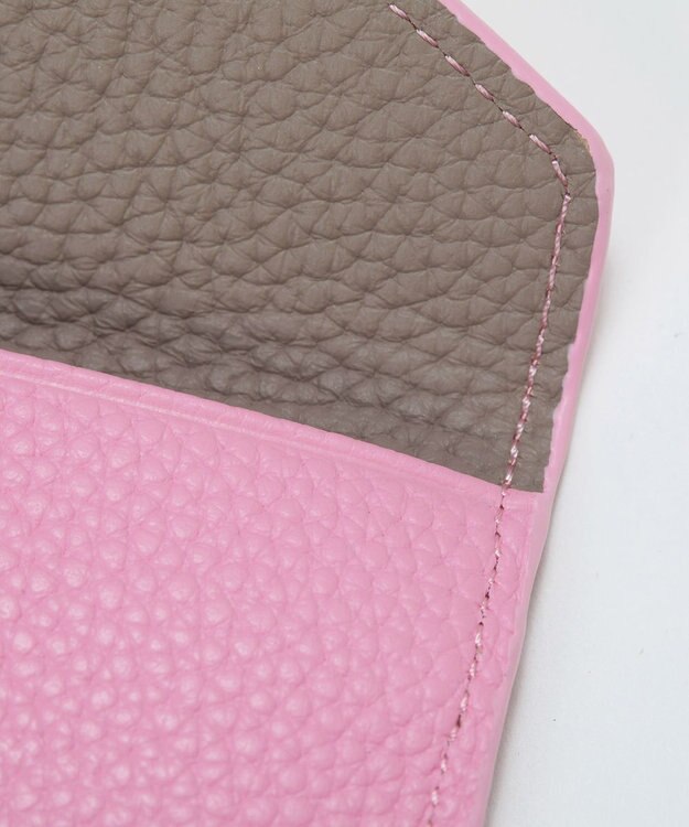 TOPKAPI 【Breath TOPKAPI】DUAL デュアル シュリンクレザー バイカラー フラグメントケース　薄型 / 軽量 ピンク