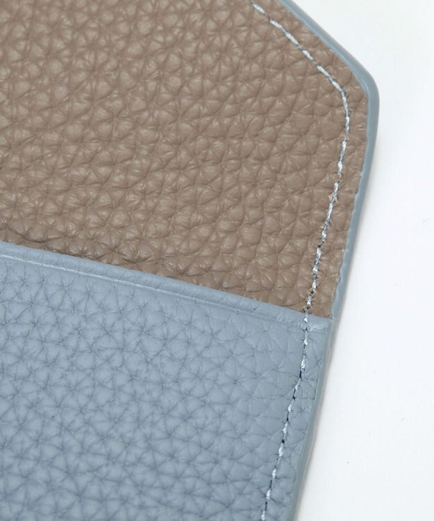 TOPKAPI 【Breath TOPKAPI】DUAL デュアル シュリンクレザー バイカラー フラグメントケース　薄型 / 軽量 ブルーグレー