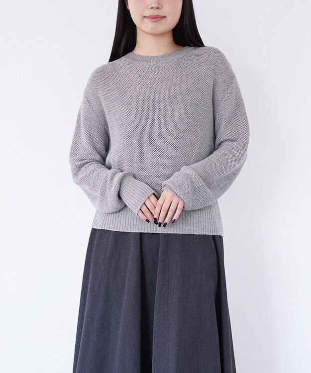 TOQUE 〈大草直子さんアドバイザー〉ベビーアルパカ×シルクハニカムニットトップス グレー