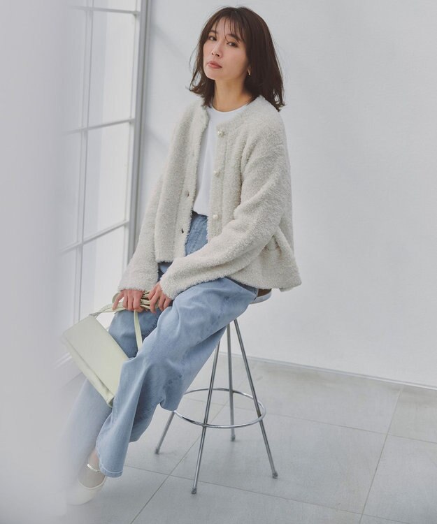 UNFILO L 【UNFILO DENIM/新色追加】撥水ストレッチ ルーズワイドデニム 【NEW】アイスブルー