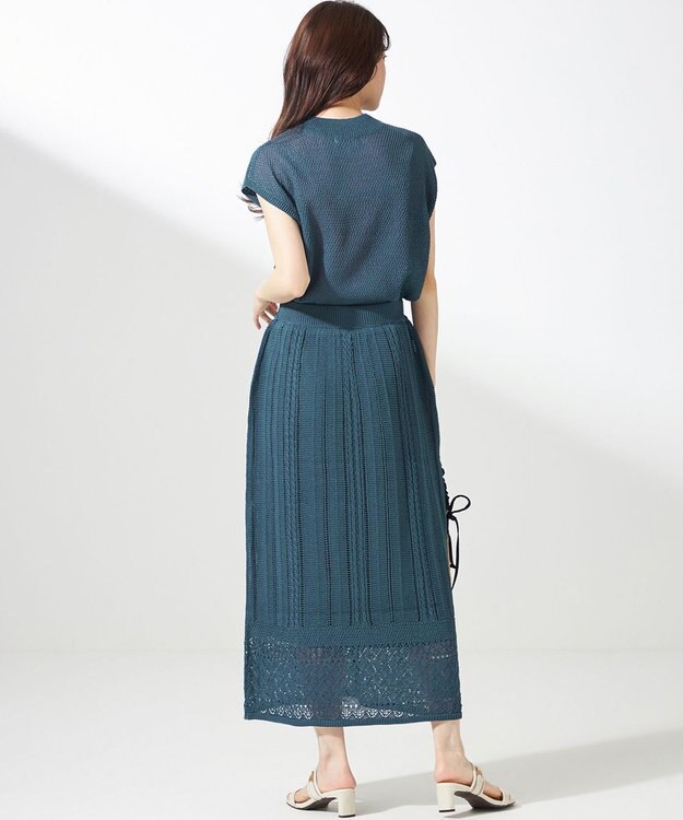 ANY SIS 【2点セット】ニット セットアップ ブルーグリーン