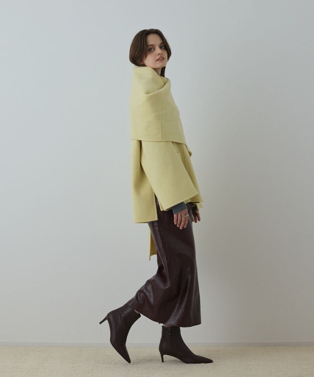 GRACE CONTINENTAL ストール付リバージップブルゾン イエロー