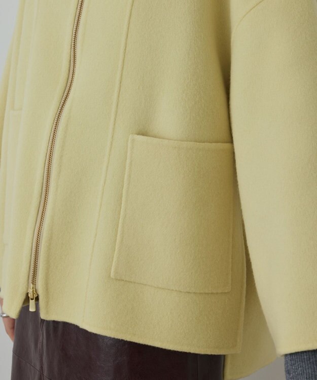GRACE CONTINENTAL ストール付リバージップブルゾン イエロー