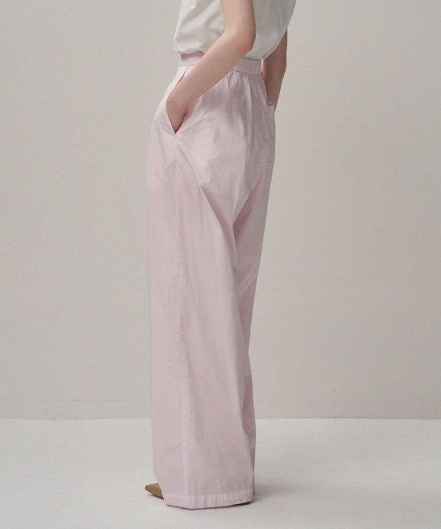 ATON NATURAL DYED COTTON LAWN | ツータックイージーパンツ PINK