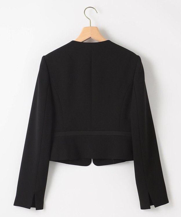 組曲 NOIR 【洗える】ウォッシャブルストレッチバックサテン ジャケット＋ワンピース ブラック系