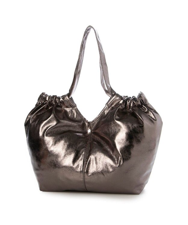 UNBILLION カシュカシュ cachecache / メタリックギャザーパッカブルトート ダークシルバー