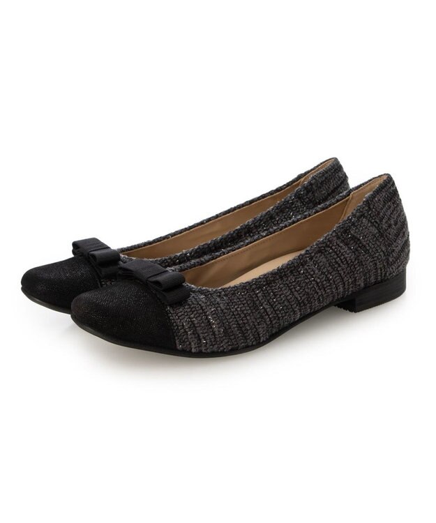 Riz raffinee <Riz raffinee>リボン付きローヒールパンプス グレーキジ