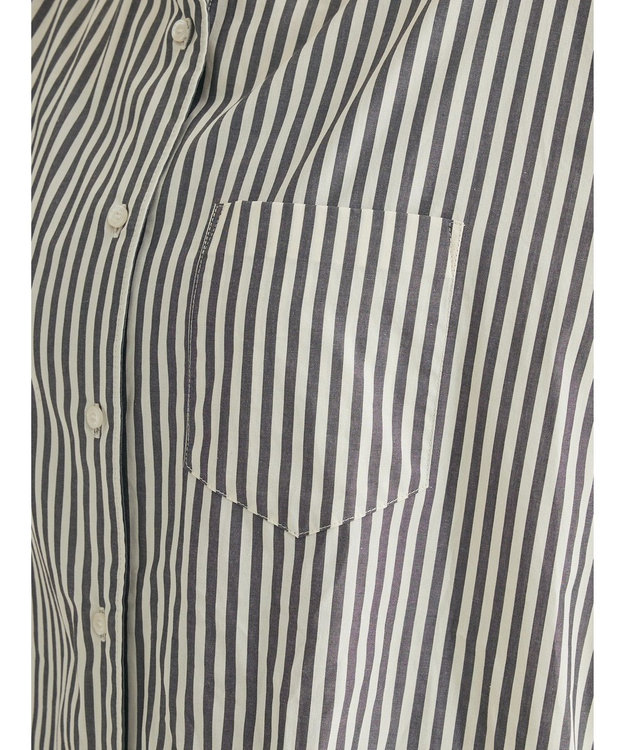 CRAFT STANDARD BOUTIQUE バンドカラーシャツ Stripe Gray