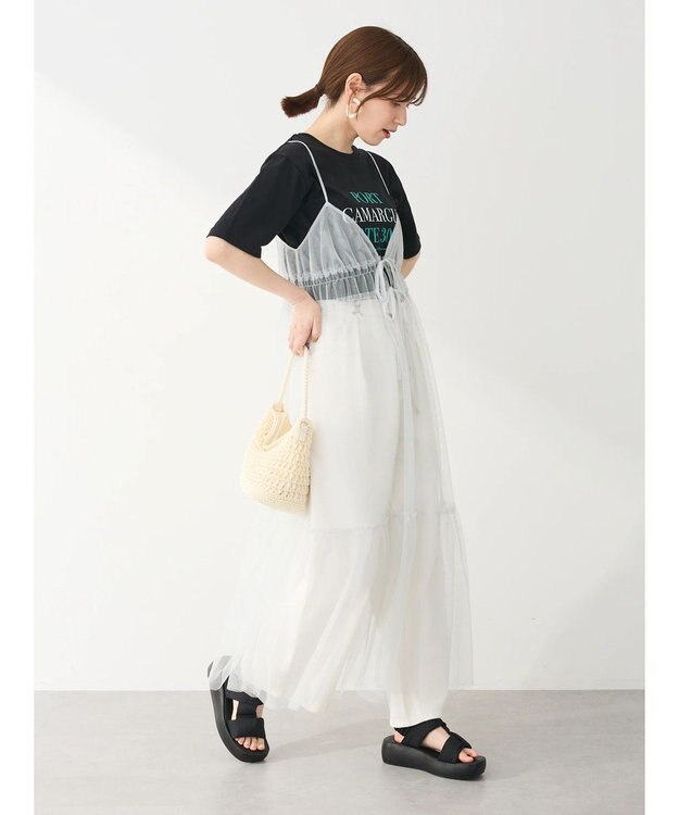 Green Parks ２ｗａｙ　レイヤードラメワンピース Light Gray